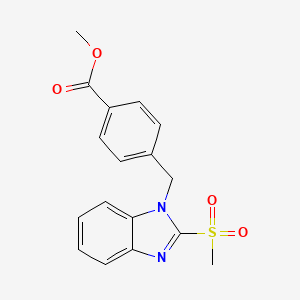 molecular formula C17H16N2O4S B2397573 methyl 4-((2-(methylsulfonyl)-1H-benzo[d]imidazol-1-yl)methyl)benzoate CAS No. 886923-21-3