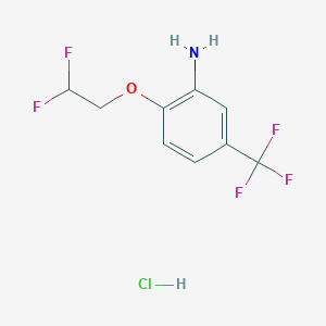 molecular formula C9H9ClF5NO B2397575 2-(2,2-Difluoroethoxy)-5-(trifluoromethyl)aniline hydrochloride CAS No. 1431966-57-2