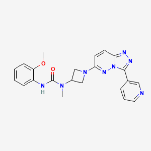 molecular formula C22H22N8O2 B2397576 3-(2-Methoxyphenyl)-1-methyl-1-[1-(3-pyridin-3-yl-[1,2,4]triazolo[4,3-b]pyridazin-6-yl)azetidin-3-yl]urea CAS No. 2379986-97-5