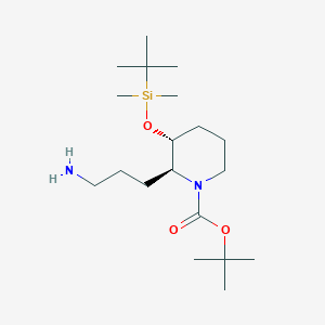 tert-butyl (2S,3R)-2-(3-aminopropyl)-3-[tert-butyl(dimethyl)silyl]oxy-piperidine-1-carboxylate