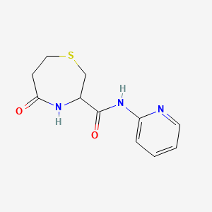 molecular formula C11H13N3O2S B2397592 5-oxo-N-(pyridin-2-yl)-1,4-thiazepane-3-carboxamide CAS No. 1396577-75-5