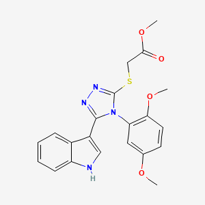 molecular formula C21H20N4O4S B2397599 methyl 2-((4-(2,5-dimethoxyphenyl)-5-(1H-indol-3-yl)-4H-1,2,4-triazol-3-yl)thio)acetate CAS No. 852167-46-5