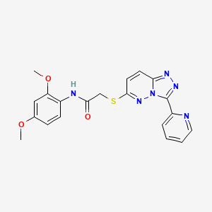 molecular formula C20H18N6O3S B2397605 N-(2,4-dimethoxyphenyl)-2-[(3-pyridin-2-yl-[1,2,4]triazolo[4,3-b]pyridazin-6-yl)sulfanyl]acetamide CAS No. 868967-57-1