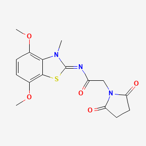 molecular formula C16H17N3O5S B2397614 (Z)-N-(4,7-dimethoxy-3-methylbenzo[d]thiazol-2(3H)-ylidene)-2-(2,5-dioxopyrrolidin-1-yl)acetamide CAS No. 1164490-01-0