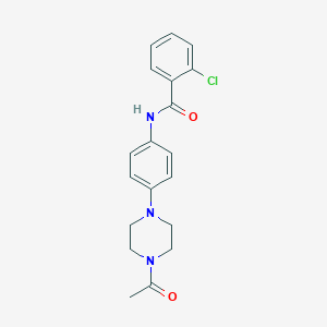 molecular formula C19H20ClN3O2 B239762 N-[4-(4-acetylpiperazin-1-yl)phenyl]-2-chlorobenzamide 