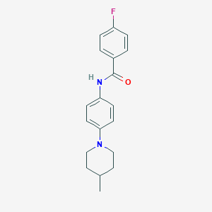 molecular formula C19H21FN2O B239765 4-fluoro-N-[4-(4-methylpiperidin-1-yl)phenyl]benzamide 