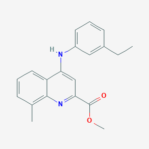molecular formula C20H20N2O2 B2397687 N-{4-[4-(2,4-dimethylphenyl)-1,3-oxazol-2-yl]phenyl}-4-(2-oxopyrrolidin-1-yl)benzenesulfonamide CAS No. 1206990-80-8