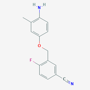 molecular formula C15H13FN2O B2397689 3-(4-Amino-3-methylphenoxymethyl)-4-fluorobenzonitrile CAS No. 1016509-76-4