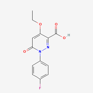 molecular formula C13H11FN2O4 B2397690 4-Ethoxy-1-(4-fluorophenyl)-6-oxo-1,6-dihydropyridazine-3-carboxylic acid CAS No. 1707372-60-8
