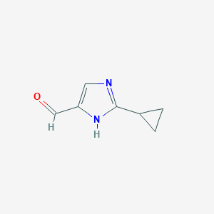 molecular formula C7H8N2O B2397692 2-Cyclopropyl-1H-imidazole-4-carbaldehyde CAS No. 1256824-13-1