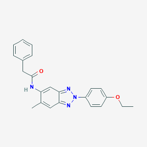 molecular formula C23H22N4O2 B239770 N-[2-(4-ethoxyphenyl)-6-methyl-2H-benzotriazol-5-yl]-2-phenylacetamide 