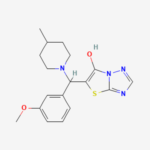 molecular formula C18H22N4O2S B2397702 5-((3-甲氧苯基)(4-甲基哌啶-1-基)甲基)噻唑并[3,2-b][1,2,4]三唑-6-醇 CAS No. 868220-34-2