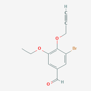 molecular formula C12H11BrO3 B2397713 3-Bromo-5-ethoxy-4-(prop-2-yn-1-yloxy)benzaldehyde CAS No. 428474-72-0