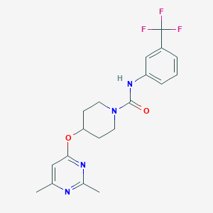 molecular formula C19H21F3N4O2 B2397719 4-((2,6-dimethylpyrimidin-4-yl)oxy)-N-(3-(trifluoromethyl)phenyl)piperidine-1-carboxamide CAS No. 2034580-25-9
