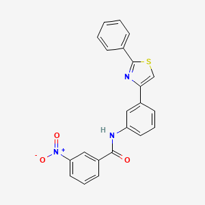 molecular formula C22H15N3O3S B2397724 3-nitro-N-[3-(2-phenyl-1,3-thiazol-4-yl)phenyl]benzamide CAS No. 397284-77-4