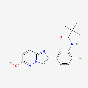 molecular formula C18H19ClN4O2 B2397735 N-(2-氯-5-(6-甲氧基咪唑并[1,2-b]哒嗪-2-基)苯基)新戊酰胺 CAS No. 946268-30-0