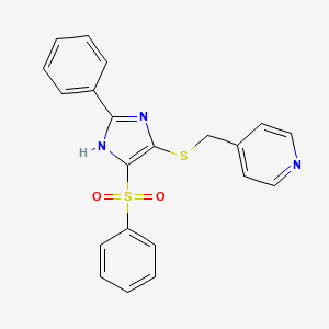 4-(((2-phenyl-4-(phenylsulfonyl)-1H-imidazol-5-yl)thio)methyl)pyridine