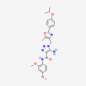 molecular formula C25H28N6O5 B2397739 5-amino-N-(2,4-dimethoxyphenyl)-1-((2-(4-isopropoxyphenyl)-5-methyloxazol-4-yl)methyl)-1H-1,2,3-triazole-4-carboxamide CAS No. 1251584-41-4