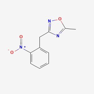 molecular formula C10H9N3O3 B2397740 5-Methyl-3-(2-nitrobenzyl)-1,2,4-oxadiazole CAS No. 154224-05-2