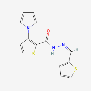 molecular formula C14H11N3OS2 B2397748 3-(1H-pyrrol-1-yl)-N'-[(Z)-2-thienylmethylidene]-2-thiophenecarbohydrazide CAS No. 478063-22-8