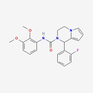 molecular formula C22H22FN3O3 B2397765 N-(2,3-dimethoxyphenyl)-1-(2-fluorophenyl)-3,4-dihydropyrrolo[1,2-a]pyrazine-2(1H)-carboxamide CAS No. 900012-41-1