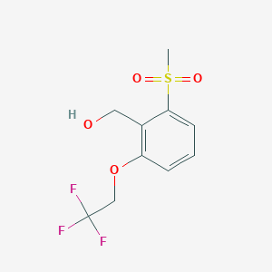molecular formula C10H11F3O4S B2397769 (2-(Methylsulfonyl)-6-(2,2,2-trifluoroethoxy)phenyl)methanol CAS No. 2230800-17-4