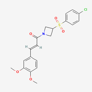 molecular formula C20H20ClNO5S B2397776 (E)-1-(3-((4-chlorophenyl)sulfonyl)azetidin-1-yl)-3-(3,4-dimethoxyphenyl)prop-2-en-1-one CAS No. 1798287-05-4