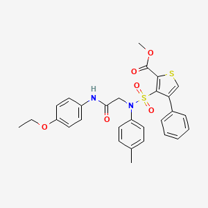 molecular formula C29H28N2O6S2 B2397782 Methyl 3-({[(4-ethoxyphenyl)carbamoyl]methyl}(4-methylphenyl)sulfamoyl)-4-phenylthiophene-2-carboxylate CAS No. 1982158-67-7
