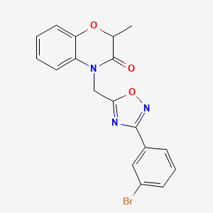 molecular formula C18H14BrN3O3 B2397790 4-{[3-(3-bromophenyl)-1,2,4-oxadiazol-5-yl]methyl}-2-methyl-2H-1,4-benzoxazin-3(4H)-one CAS No. 1251599-92-4