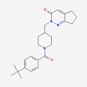 molecular formula C24H31N3O2 B2397791 2-[[1-(4-Tert-butylbenzoyl)piperidin-4-yl]methyl]-6,7-dihydro-5H-cyclopenta[c]pyridazin-3-one CAS No. 2320419-26-7