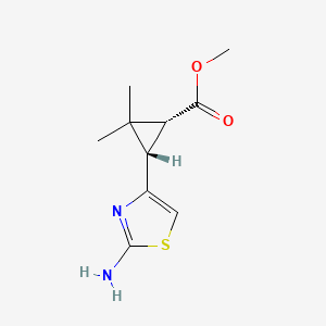 molecular formula C10H14N2O2S B2397792 甲基 (1R,3S)-3-(2-氨基-1,3-噻唑-4-基)-2,2-二甲基环丙烷-1-羧酸酯 CAS No. 2445750-05-8