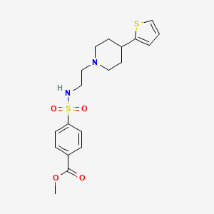 molecular formula C19H24N2O4S2 B2397793 methyl 4-(N-(2-(4-(thiophen-2-yl)piperidin-1-yl)ethyl)sulfamoyl)benzoate CAS No. 1428353-02-9