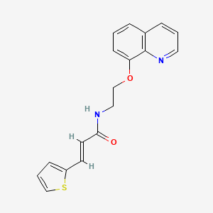 molecular formula C18H16N2O2S B2397802 (E)-N-(2-(quinolin-8-yloxy)ethyl)-3-(thiophen-2-yl)acrylamide CAS No. 1207061-41-3