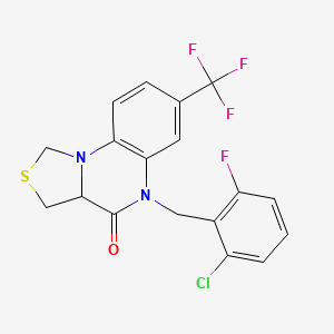 molecular formula C18H13ClF4N2OS B2397807 5-(2-氯-6-氟苄基)-7-(三氟甲基)-3,3a-二氢[1,3]噻唑并[3,4-a]喹喔啉-4(5H)-酮 CAS No. 1031223-80-9