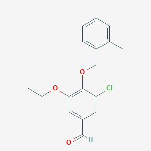 molecular formula C17H17ClO3 B2397809 3-Chloro-5-ethoxy-4-[(2-methylbenzyl)oxy]benzaldehyde CAS No. 381680-30-4