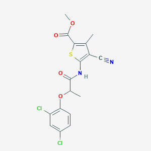 molecular formula C17H14Cl2N2O4S B239782 Methyl 4-cyano-5-{[2-(2,4-dichlorophenoxy)propanoyl]amino}-3-methylthiophene-2-carboxylate 