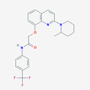 2-((2-(2-methylpiperidin-1-yl)quinolin-8-yl)oxy)-N-(4-(trifluoromethyl)phenyl)acetamide