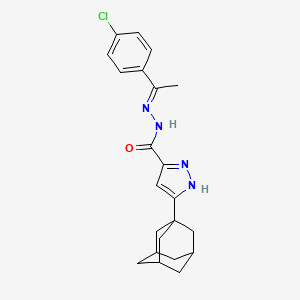 5-(1-adamantyl)-N-[(E)-1-(4-chlorophenyl)ethylideneamino]-1H-pyrazole-3-carboxamide