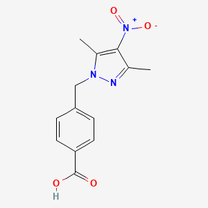 molecular formula C13H13N3O4 B2397826 4-[(3,5-dimethyl-4-nitro-1H-pyrazol-1-yl)methyl]benzoic acid CAS No. 400752-43-4