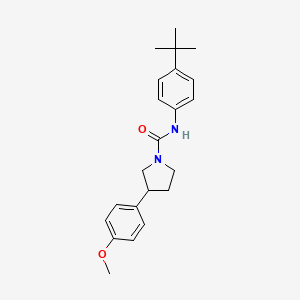 molecular formula C22H28N2O2 B2397850 N-(4-(tert-butyl)phenyl)-3-(4-methoxyphenyl)pyrrolidine-1-carboxamide CAS No. 1211241-43-8