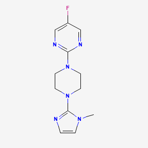 molecular formula C12H15FN6 B2397856 5-氟-2-(4-(1-甲基-1H-咪唑-2-基)哌嗪-1-基)嘧啶 CAS No. 2034608-46-1