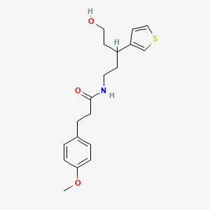 molecular formula C19H25NO3S B2397877 N-(5-羟基-3-(噻吩-3-基)戊基)-3-(4-甲氧基苯基)丙酰胺 CAS No. 2034503-29-0