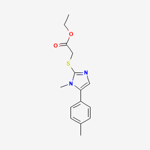 ethyl 2-((1-methyl-5-(p-tolyl)-1H-imidazol-2-yl)thio)acetate