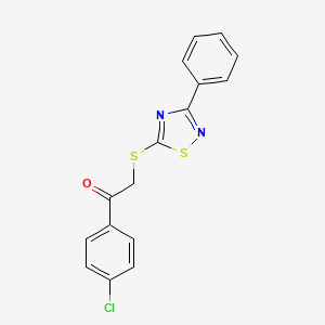 molecular formula C16H11ClN2OS2 B2397894 1-(4-氯苯基)-2-((3-苯基-1,2,4-噻二唑-5-基)硫)乙酮 CAS No. 864916-93-8