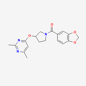4-{[1-(2H-1,3-benzodioxole-5-carbonyl)pyrrolidin-3-yl]oxy}-2,6-dimethylpyrimidine
