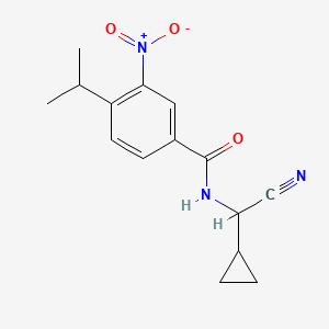 molecular formula C15H17N3O3 B2397908 N-[Cyano(cyclopropyl)methyl]-3-nitro-4-propan-2-ylbenzamide CAS No. 1825690-28-5