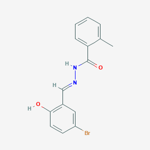 molecular formula C15H13BrN2O2 B2397910 N-[(1E)-2-(5-溴-2-羟基苯基)-1-氮乙烯基](2-甲苯基)甲酰胺 CAS No. 302807-84-7