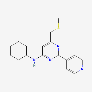 molecular formula C17H22N4S B2397932 N-环己基-6-((甲硫基)甲基)-2-(4-吡啶基)-4-嘧啶胺 CAS No. 478031-49-1