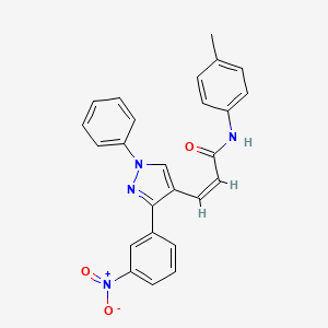 molecular formula C25H20N4O3 B2397934 (Z)-3-(3-(3-硝基苯基)-1-苯基-1H-吡唑-4-基)-N-(对甲苯基)丙烯酰胺 CAS No. 882218-57-7