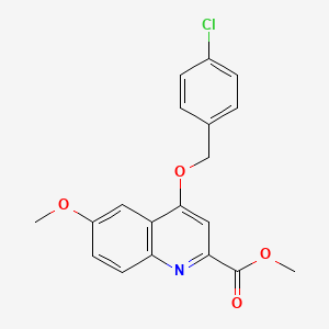 molecular formula C19H16ClNO4 B2397935 4-((4-氯苄基)氧基)-6-甲氧基喹啉-2-羧酸甲酯 CAS No. 1207017-19-3